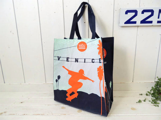 【WHOLE FOODS】ホールフーズ・ヤシの木&スケーター柄・ベニス・エコバッグ/VENICE