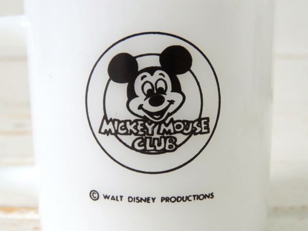 ミッキーマウスクラブ リビーグラス社 ミルクガラス ヴィンテージ マグカップ ハニービー 食器