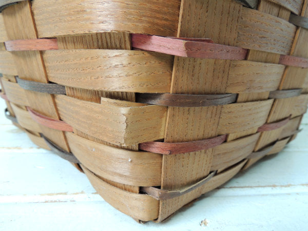 USA ナチュラル・木製・2段式・ヴィンテージ・パイバスケット・バスケット・カゴ ピクニック