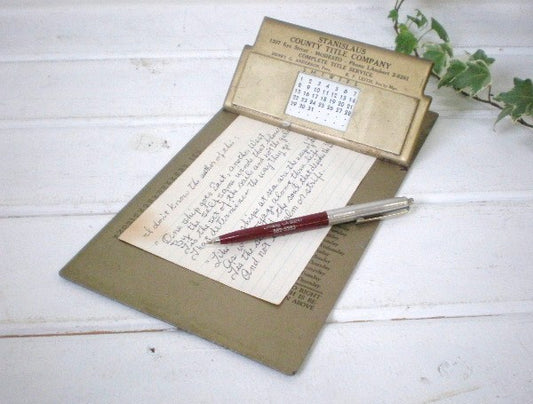 USA カレンダー付きアンティーク・クリップボード