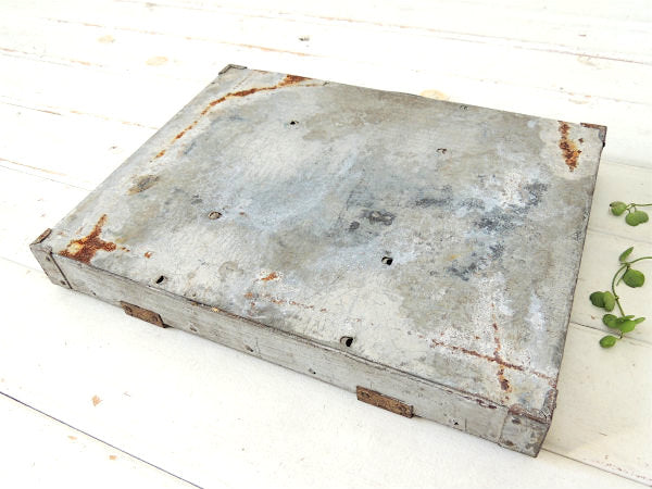 【PAKOBOX/工業系デザイン】メタル製・ビンテージ・ツールボックス/工具箱・ケース・ハンドル付き