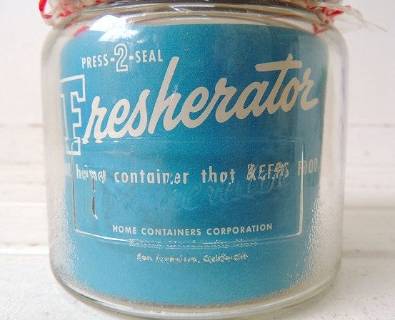 【Fresherator】デッドストック・ラベル付き・ヴィンテージ・ガラスジャー/保存容器(大)