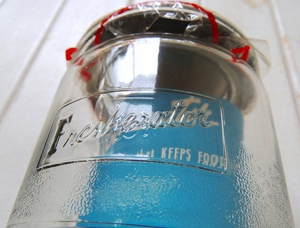【Fresherator】デッドストック・ラベル付き・ヴィンテージ・ガラスジャー/保存容器(大)