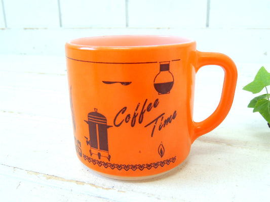 フェデラル シックスフラッグ&Coffee Time・オレンジ・ヴィンテージ・マグカップ 食器