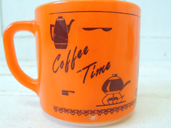 フェデラル シックスフラッグ&Coffee Time・オレンジ・ヴィンテージ・マグカップ　食器
