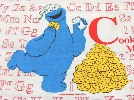 【セサミストリートの仲間たち】ベットタイム柄・ベビーサイズ・ユーズドシーツ(ボックスタイプ)USA