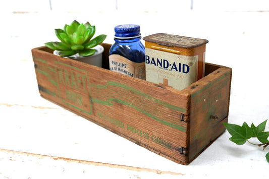 KRAFT BRICK クラフト・ロゴ・木製・アンティーク・チーズボックス 木箱 USA パッケージ