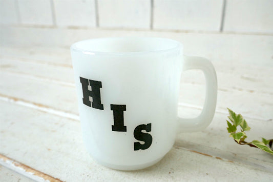 【グラスベイク】HIS・彼・ミルクガラス・ヴィンテージ・マグカップ・食器・コレクティブル USA