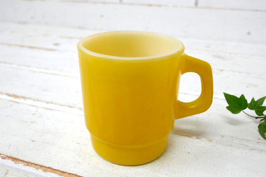 FireKing ファイヤーキング イエロー スタッキング マグカップ ヴィンテージ 食器 USA