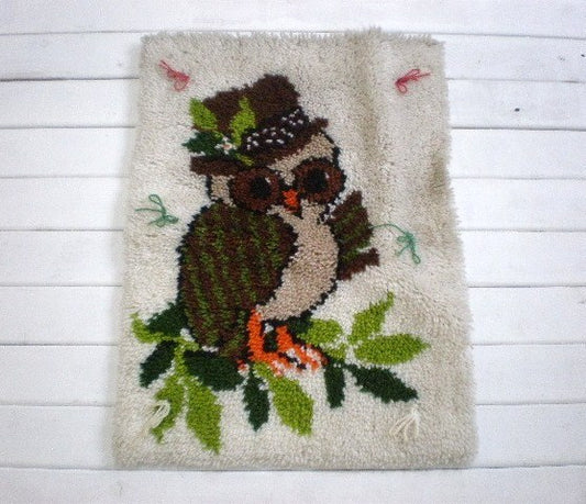 USA ふくろう70'sフックドラグ・タペストリー