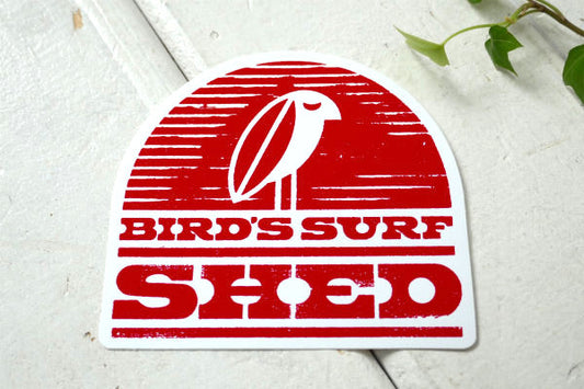 BIRD'S SURF レッドベース・赤・サーフショップ・カリフォルニア・サーフィン ステッカー
