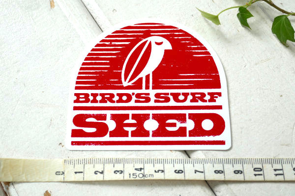 BIRD'S SURF レッドベース・赤・サーフショップ・カリフォルニア・サーフィン ステッカー