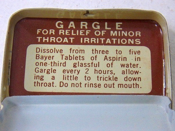 BAYER 薬の小さな ヴィンテージ ティン缶 タブレット缶 USA