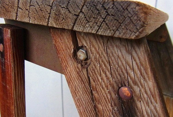 古い木製のシャビーなアンティーク・OLD・ステップラダー/脚立/ガーデニング　USA