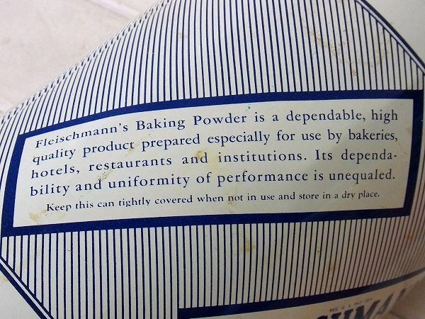 【FLEISCHMANN'S】ベーキングパウダー・50'sヴィンテージ・ティン缶 USA