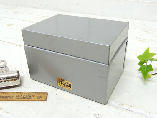 【FLASH FILING】カード付き・メタル製・ヴィンテージ・カードボックス/ファイルボックス