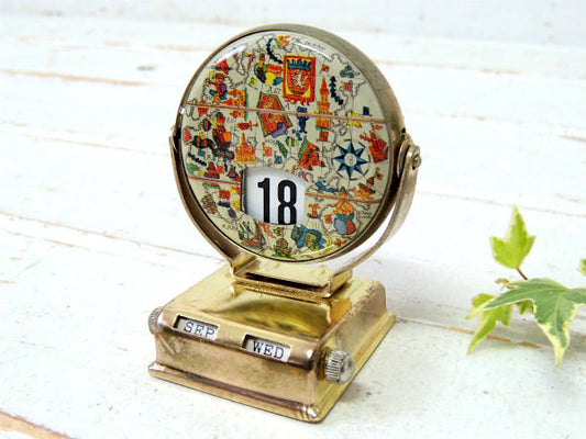 航海図・地球儀 スーベニア・回転式・ヴィンテージ・デスクカレンダー・卓上カレンダー・japan