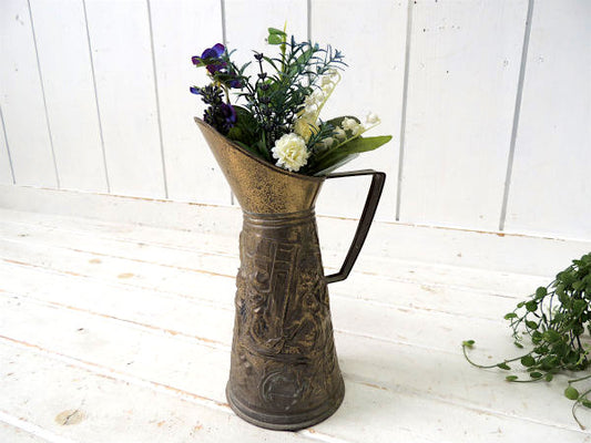 【英国・イギリス】ENGLAND・ビッグサイズ・真鍮製・アンティーク・ジャグ・水差し・ガーデニング