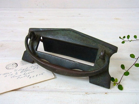 ドアノッカー付き・埋め込み式・アンティーク・レターポスト/レタースロット/郵便受け USA