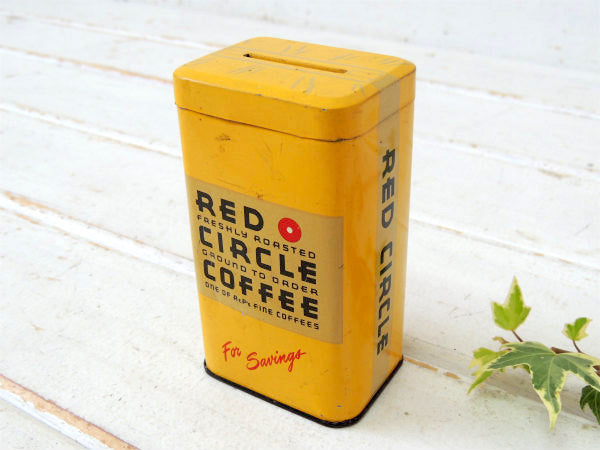 RED CIRCLE COFFEE 珈琲 ノベルティ・ヴィンテージ・コインバンク・貯金箱・ティン缶
