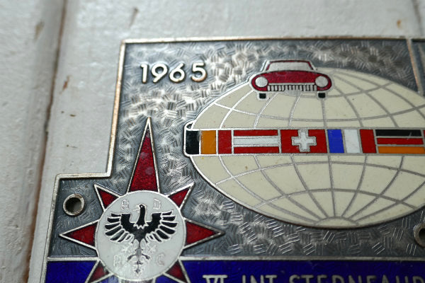 ADAC 1965's 国旗柄 ヨーロッパ車 ヴィンテージ OLD カーバッジ ドイツ車