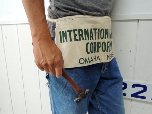 【STANLEY】スタンレー・ペンキの付いたキャンバス地・ビンテージ・ワークエプロン/ポケット付き②