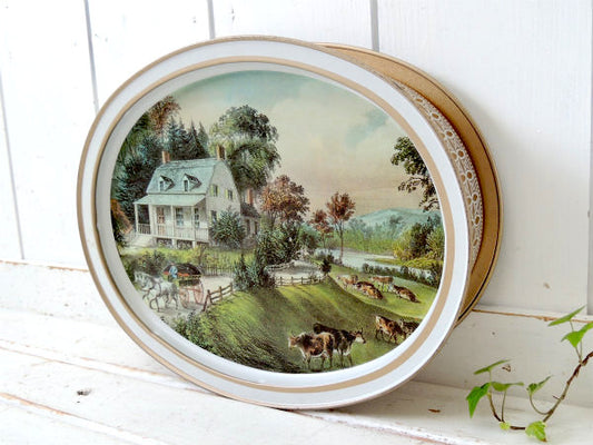 THE AMERICAN HOMESTEAD アンティーク・ティン缶・ビスケット&クッキー缶 US