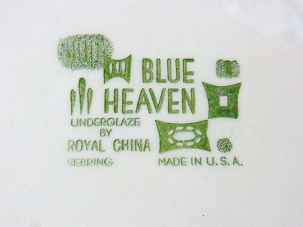 【ROYAL CHINA】ブルーヘブン柄・ヴィンテージ・ディナープレート/皿 USA