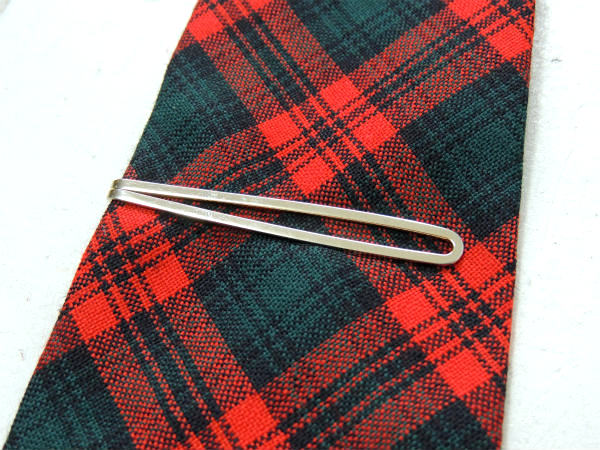 【SWANK社製・2本ライン】アンティーク&ヴィンテージ・タイピン・シルバーゴールド色