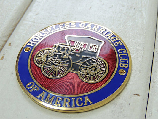 【HORSELESS CARRIAGE】クラシックカー・クラブメンバー・カーバッジ・デッドストック