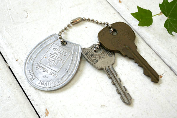 グッドラック ラスベガス シルバーバード ホテル&カジノ ビンテージ キーホルダー US 鍵2本