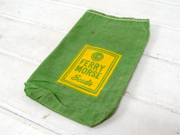 【FERRY MORSE Seeds】緑×黄・ヴィンテージ・シードサック/種袋/布袋(小)