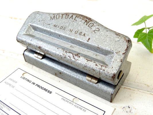 【MUTUAL・NO.2】2つ穴・50's・ヴィンテージ・ペーパーパンチ/穴あけ・USA・文房具