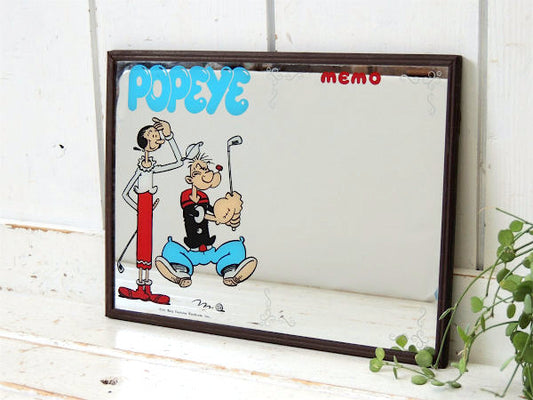 【ポパイ&オリーブ】POPEYE・ヴィンテージ・ミラー・鏡・パブミラー・ウォールデコ USA