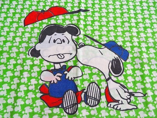 【スヌーピー】ベースボール柄・ヴィンテージ・USEDピロケース/枕カバー USA