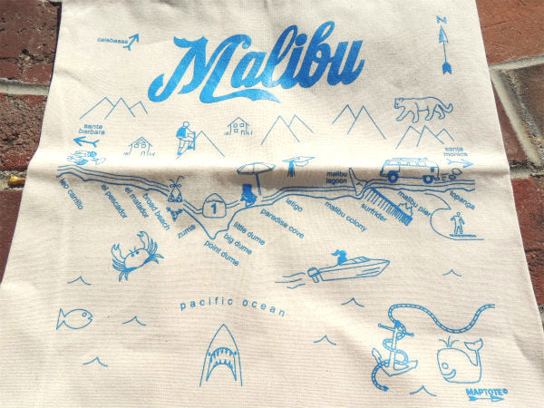 【Malibu】マリブ・NY発マップトート・トートバッグ/カリフォルニア