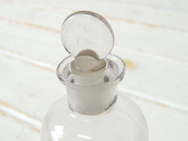 OLD エンボス 気泡入り アンティーク ガラス瓶 ガラスボトル メディスンボトル 薬瓶 透明