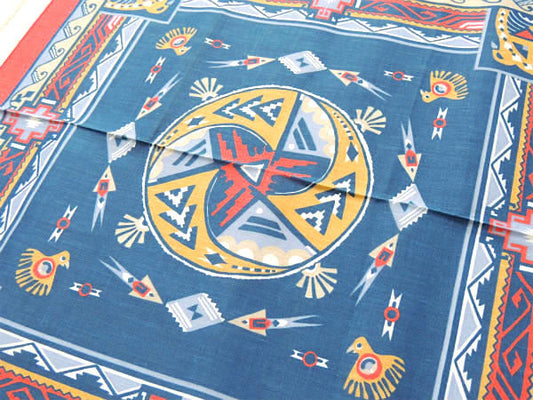 【Wamcraft】ネイティブアメリカン・波&サンダーバード柄・ヴィンテージ・バンダナ・ハンカチ