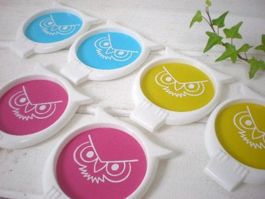 ふくろう 70’s デッドストック箱付き・ヴィンテージ・コースターセット USA