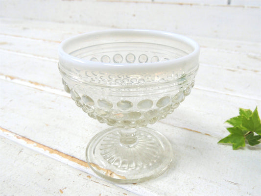 【アンカーホッキング】ホブネイル・水玉・ガラス製・ヴィンテージ・40'sシャーベットグラス・食器①
