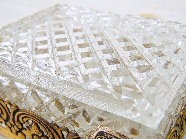 チェコスロバキア製・ボヘミアガラス・アンティーク・ジュエリーボックス 宝石箱 アクセサリーケース