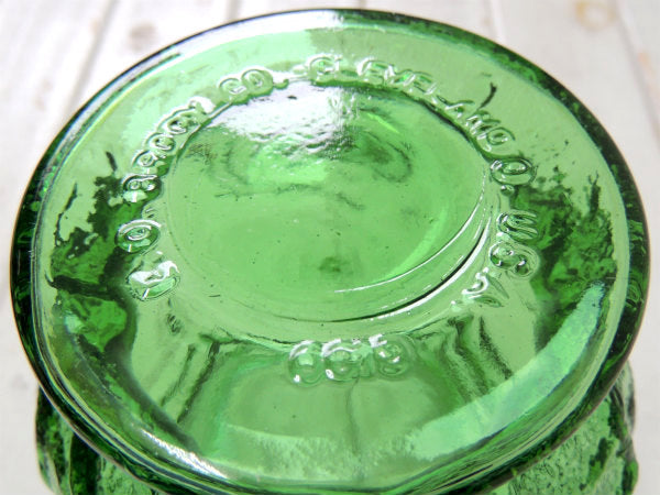 【USA・アボカドグリーン】レトロ・ガラス製・ヴィンテージ・フラワーベース・花瓶