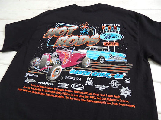 【CA/サンタクルーズ】15回記念・アメ車・ホットロッド・カーショー・Tシャツ(M)・カリフォルニア