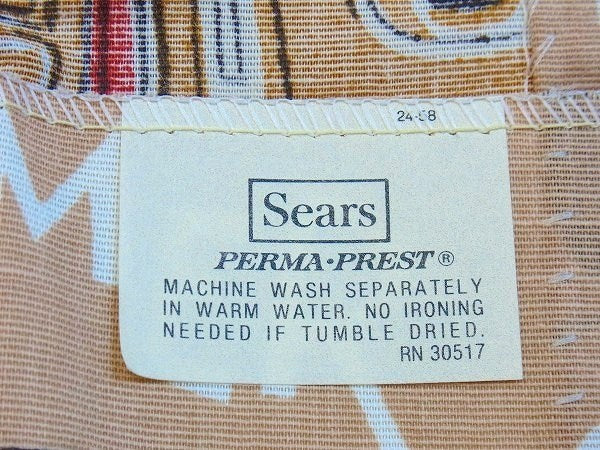 Sears シアーズ アメ車柄・デッドストック・ヴィンテージ・カーテン・2枚組 USA