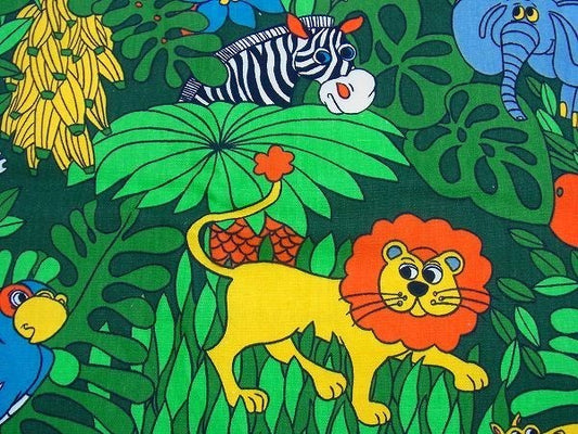 動物&ジャングル柄・デッドストック・ヴィンテージ・ファブリック/生地 USA