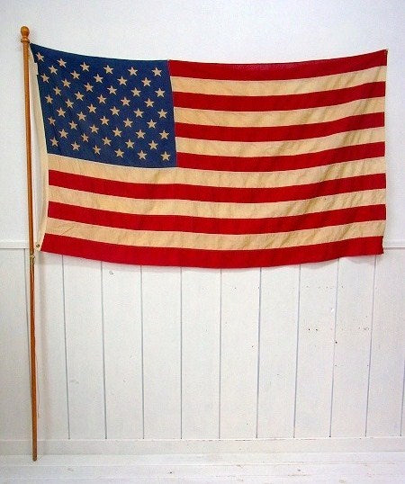 【Valley Forge Flag】木製ポール付き・大きなヴィンテージ・星条旗/アメリカンフラッグ
