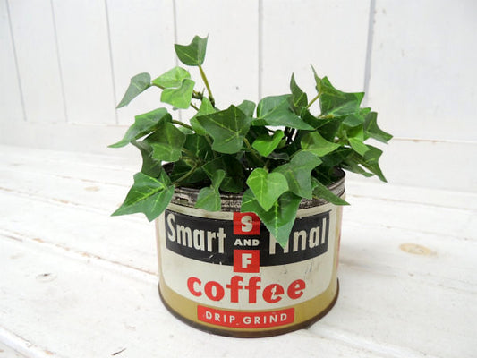 【Smart&Final】ティン製・ヴィンテージ・コーヒー缶/ブリキ缶/ガーデニング