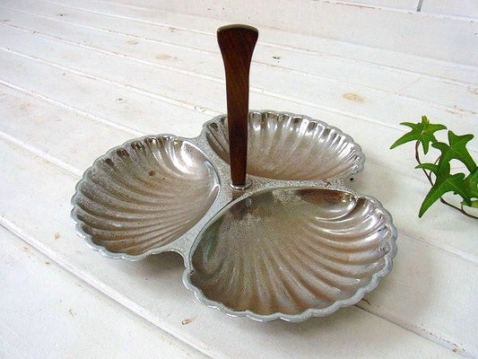 シェル型・3コンパートメント・ヴィンテージ・コンポートトレー/コンポート皿 USA