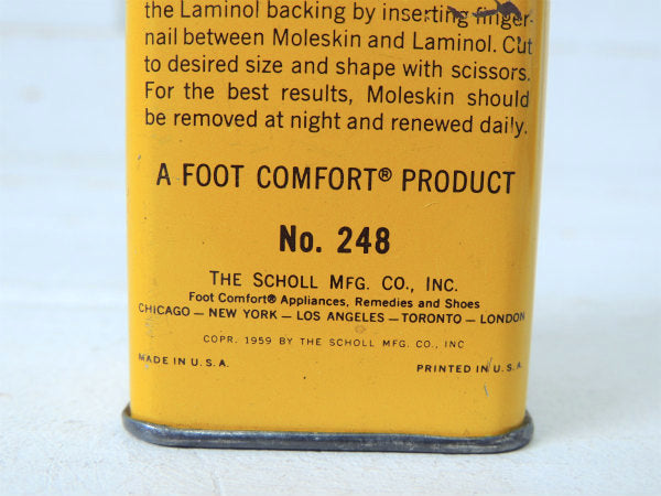 【Dr. Scholl's】ドクターショール・イエロー・ヴィンテージ・ティン缶/ブリキ缶 USA