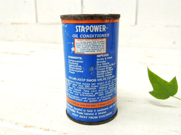 【STA・POWER】Oil・ヴィンテージ・オイル缶・チェッカーフラッグ柄　USA